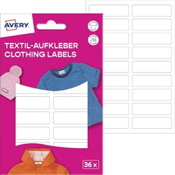 Avery ETVET36 iskolai kézzel írható 45x13 mm 36 db fehér textil öntapadós címke