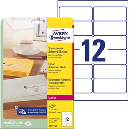 Avery L4772-25 99,1 x 42,3 mm 300 db-os átlátszó címzés etikett