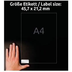 Avery L6009-20 45,7×21,2mm vízálló 960 db-os ipari ezüst etikett