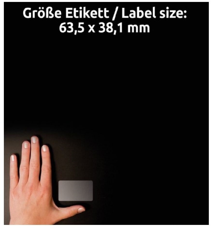 Avery L7782-25 63,5x38,1mm 525db-os poliészter víztiszta etikett