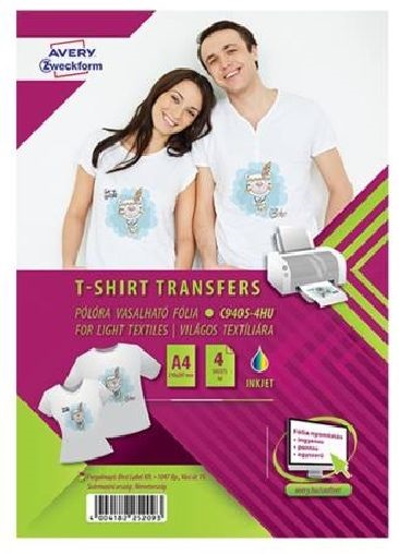 Avery MMR C9405-4HU világos textilre vasalható 4db-os fólia