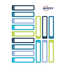 Avery RESMI30G iskolai kézzel írható 50x10 mm 30 db kék/zöld tollcímke