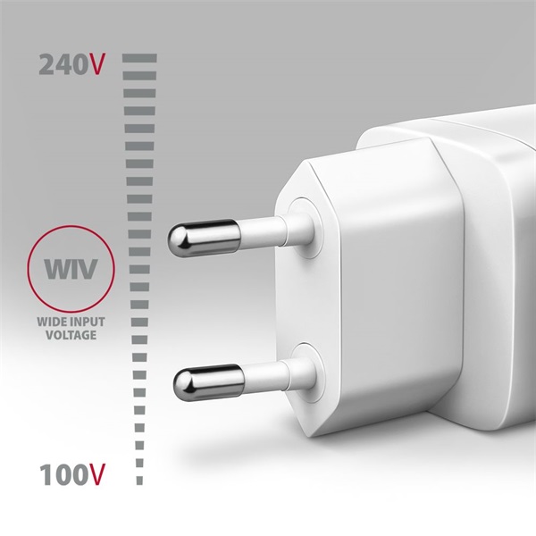 Axagon ACU-PD20W 20W PD 3.0 QC Type-C fehér hálózati töltő