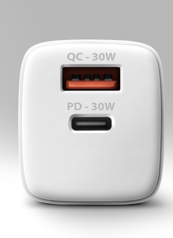 Axagon ACU-PQ30W USB-C + QC3.0 30W fehér fali töltő