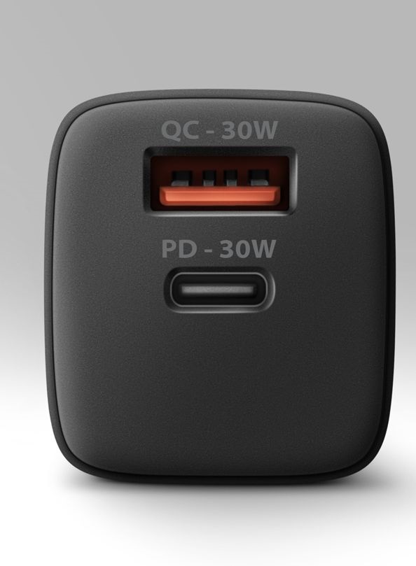 Axagon ACU-PQ30 USB-C + QC3.0 30W fekete fali töltő