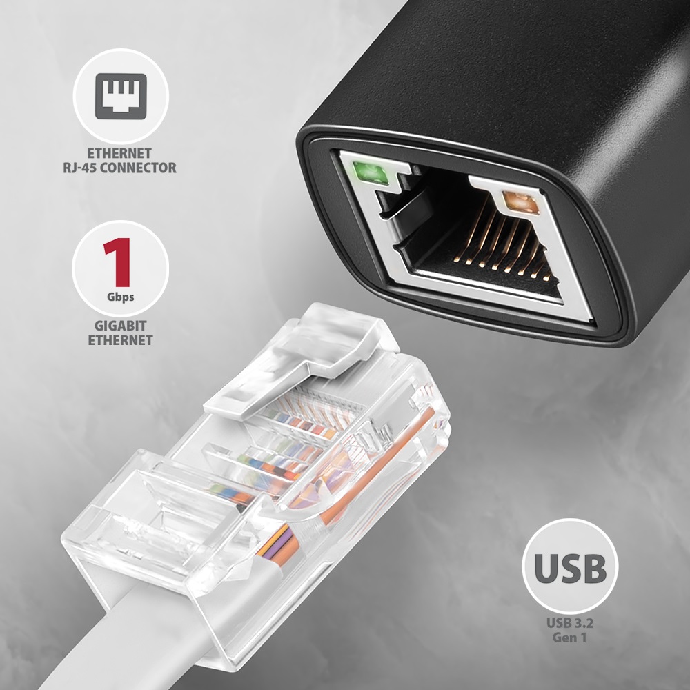Axagon ADE-AR Type-A USB 3.2 - Gigabit Ethernet adapter
