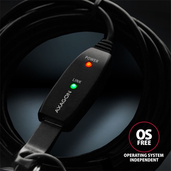 Axagon ADR-305 5m USB 3.2 Gen 1 A apa - anya aktív repeater kábel
