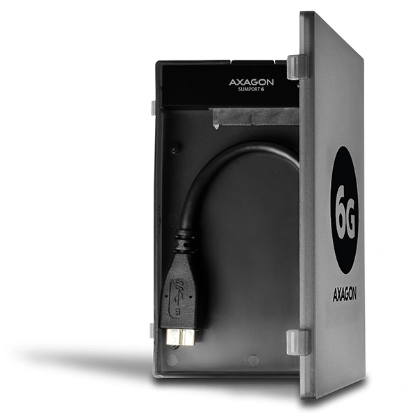 Axagon ADSA-1S6 USB 3.0 szürke külső SATA3 HDD/SSD ház