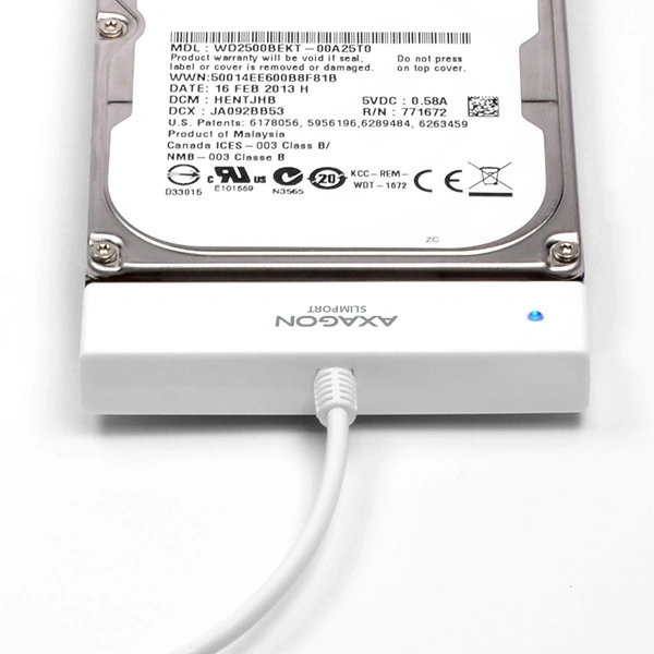 Axagon ADSA-1S USB 2.0 fehér külső HDD/SSD ház