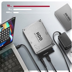 Axagon ADSA-FPX USB-C 10Gbps FAST PORT X 2.5"/3.5" SSD/HDD adapter