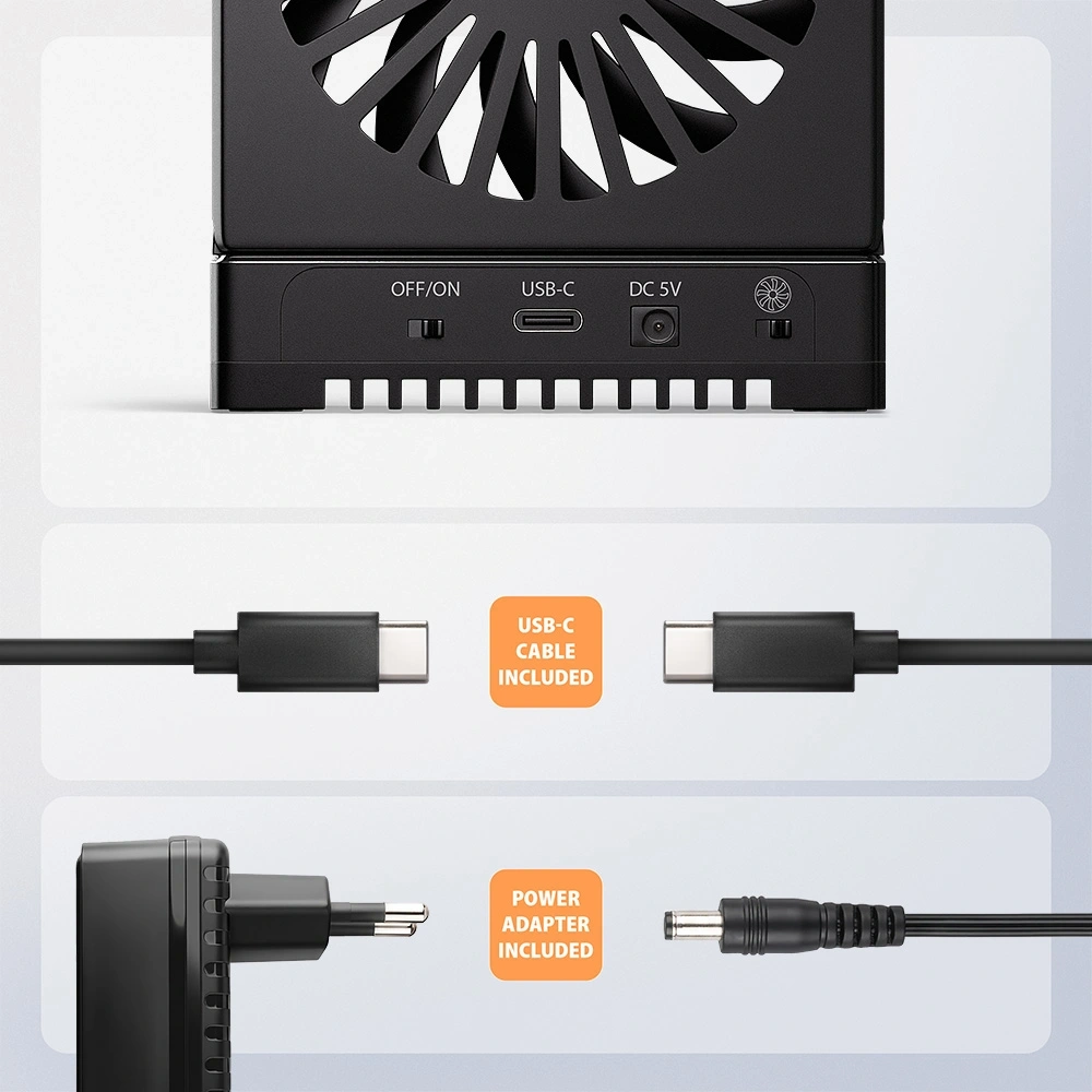 Axagon ADSA-M2C22 USB-C 20Gbps dokkolóállomás 2x M.2 NVMe / SATA SSD-hez, PC nélküli lemezklónozási funkcióval