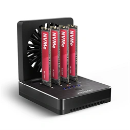 Axagon ADSA-M2C44 4x M.2 NVMe SSD-hez, PC nélküli lemezklónozási funkcióval USB4 dokkoló állomás