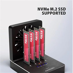 Axagon ADSA-M2C44 4x M.2 NVMe SSD-hez, PC nélküli lemezklónozási funkcióval USB4 dokkoló állomás