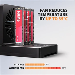 Axagon ADSA-M2C44 4x M.2 NVMe SSD-hez, PC nélküli lemezklónozási funkcióval USB4 dokkoló állomás