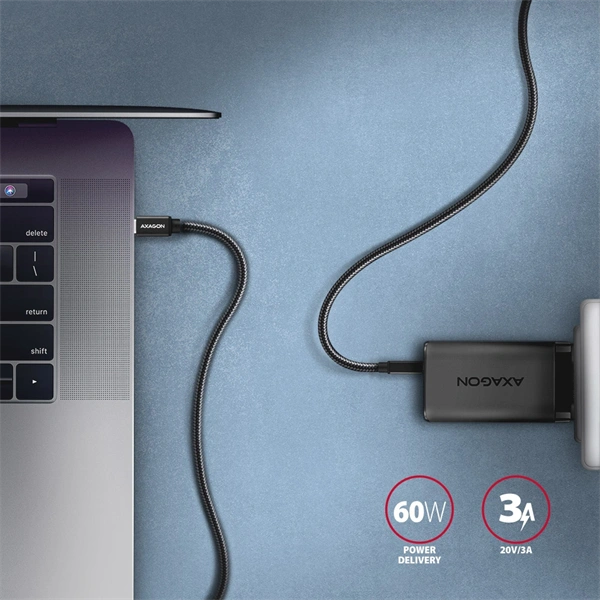 Axagon BUCM3-CM10AB USB-C 3.2 Gen 1 -  USB-C 1 m fekete kábel