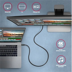 Axagon BUCM32-CM10AB USB TYPE-C 3.2 Gen 2 -  USB TYPE-C 1 m fekete kábel