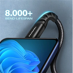 Axagon BUCM-AM15AB 1,5m Type C - USB fekete adat- és töltőkábel