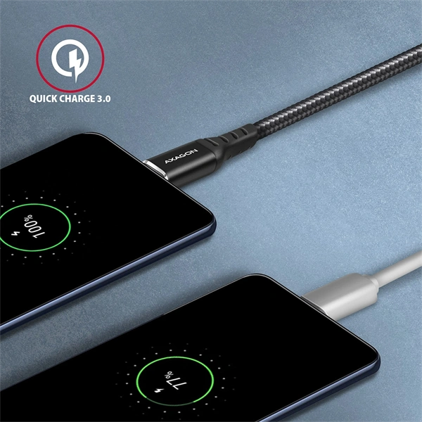 Axagon BUCM-AM15AB 1,5m Type C - USB fekete adat- és töltőkábel