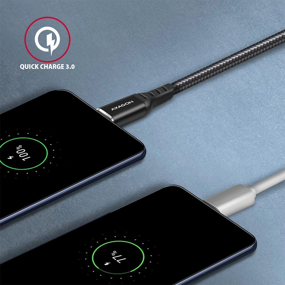 Axagon BUCM-AM15AB 1,5m Type C - USB fekete adat- és töltőkábel