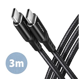 Axagon BUCM-CM30AB 3m Type C - Type C fekete adat- és töltőkábel