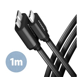 Axagon BUMM3-CM10AB micro USB 3.2 Gen 1 B - USB C 1 m fekete kábel