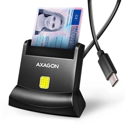 Axagon CRE-SM4NC univerzális asztali Smart / ID kártya olvasó hosszú USB-C kábellel