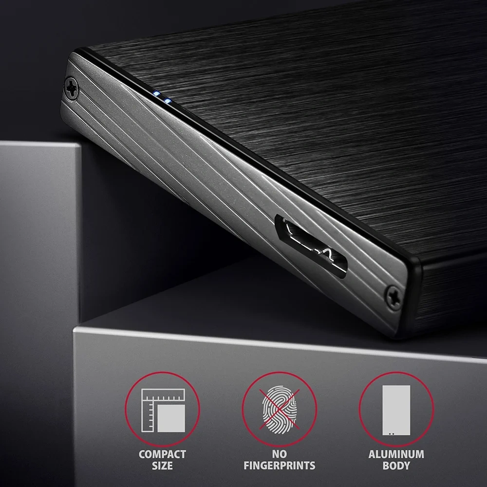 Axagon EE25-XA6 USB 3.0 fekete külső alumínium HDD/SSD ház