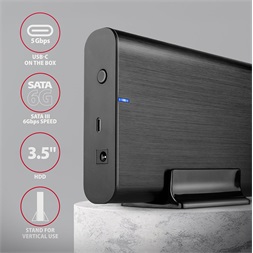 Axagon EE35-A6C USB-C 3.2 Gen 1 3,5" fekete külső HDD ház