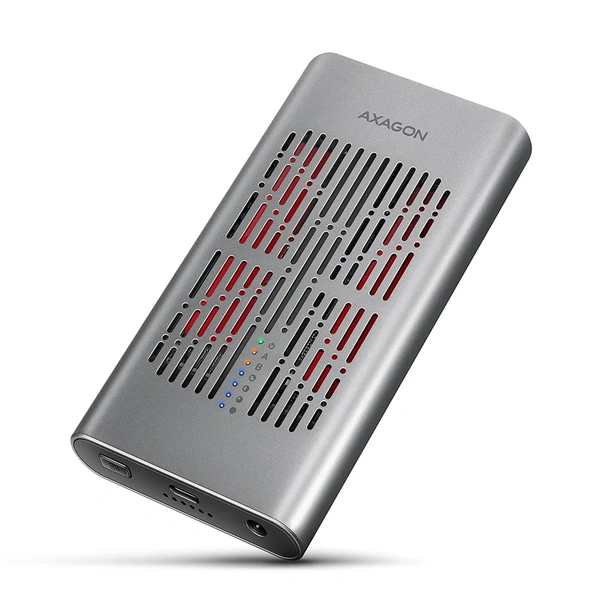 Axagon EEM2-20GD USB-C 20Gbps Dual M.2 NVMe SSD CLONE MASTER Enclosure külső USB-C 20Gbps fém SSD ház