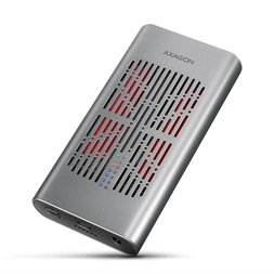 Axagon EEM2-20GD USB-C 20Gbps Dual M.2 NVMe SSD CLONE MASTER Enclosure külső USB-C 20Gbps fém SSD ház