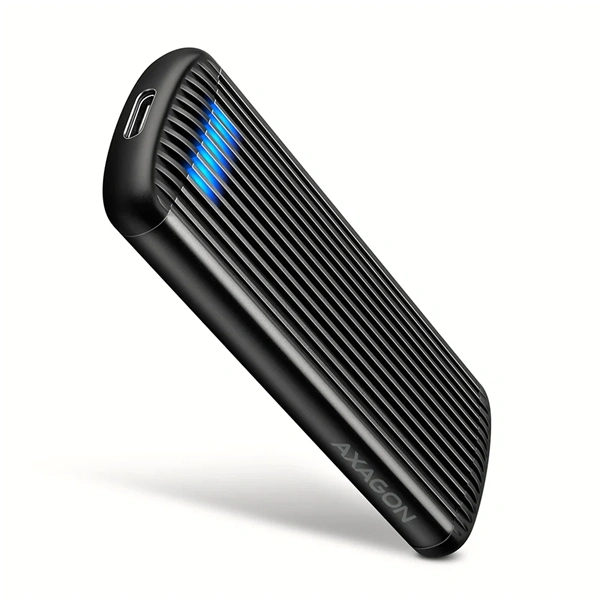 Axagon EEM2-SC USB-C 10Gbps - M.2 NVMe SSD RIBBED Box külső USB-C 10Gbps fém ház