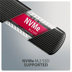 Axagon EEM2-SC USB-C 10Gbps - M.2 NVMe SSD RIBBED Box külső USB-C 10Gbps fém ház