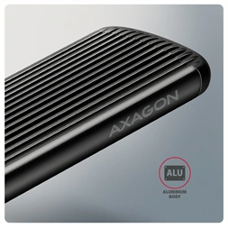 Axagon EEM2-SC USB-C 10Gbps - M.2 NVMe SSD RIBBED Box külső USB-C 10Gbps fém ház