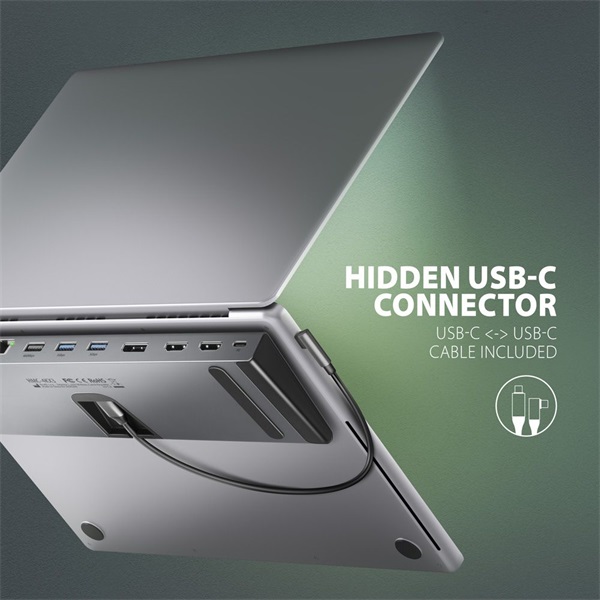Axagon HMC-4KX3 11in1 ezüst Type C USB HUB