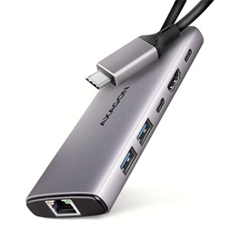 Axagon HMC-6G2L 10Gbps 6in1 szürke Type-C hub
