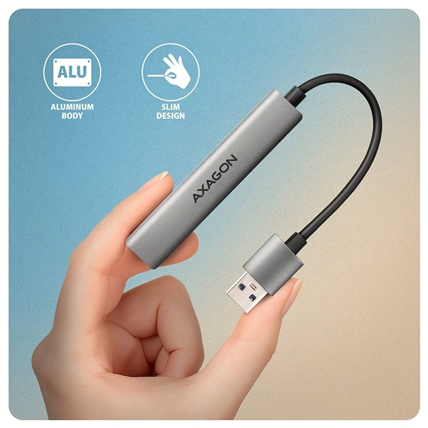 Axagon HUE-STA ALU STRIP USB-A 4 port hub