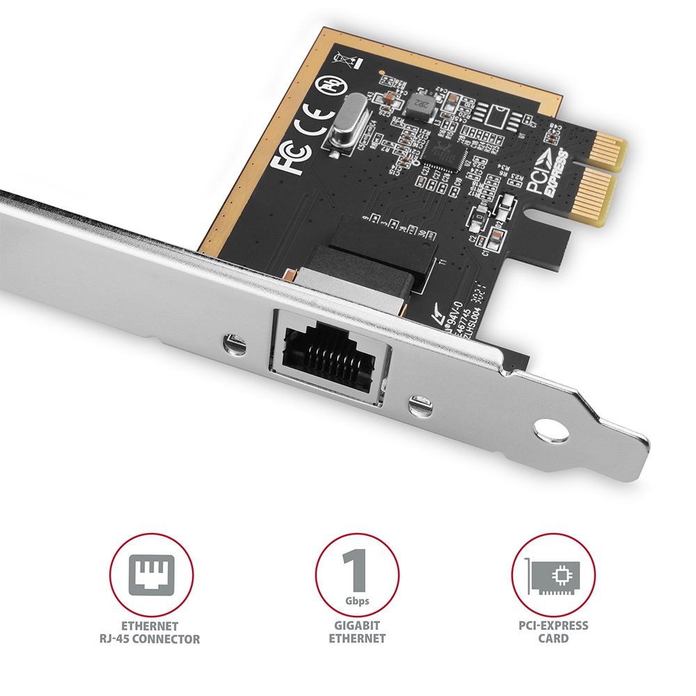 Axagon PCEE-GRF Gigabit Ethernet 1 sávos PCI-Express kártya