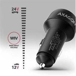 Axagon PWC-PQ48 PD3.0 & QC4+ 2× OUTPUTS 48W két kimenettel (USB-A + USB-C) autós töltő