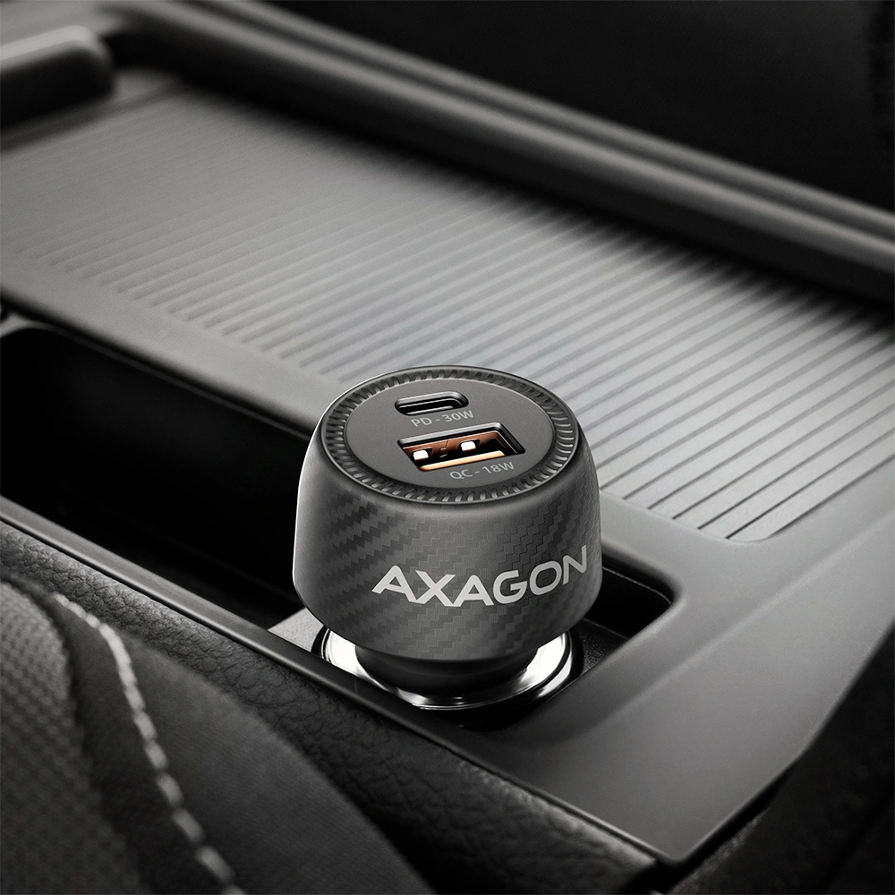 Axagon PWC-PQ48 PD3.0 & QC4+ 2× OUTPUTS 48W két kimenettel (USB-A + USB-C) autós töltő