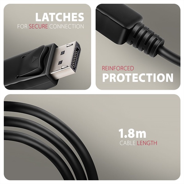 Axagon RVD-HI20C2 1,8m 4K/60Hz DisplayPort - HDMI 2.0 kábel