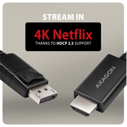 Axagon RVD-HI20C2 1,8m 4K/60Hz DisplayPort - HDMI 2.0 kábel