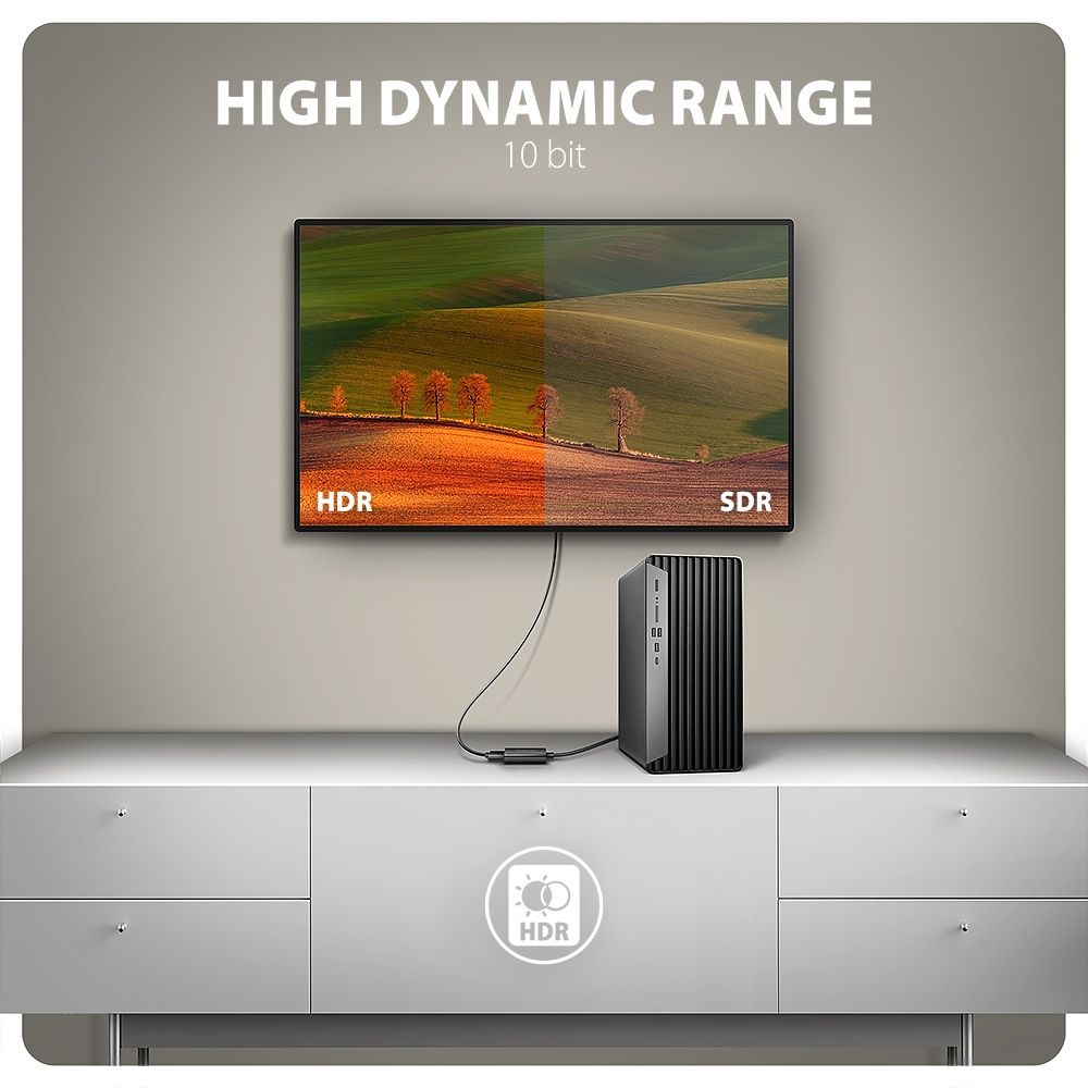 Axagon RVD-HI20N 4K/60Hz DisplayPort - HDMI 2.0 adapter