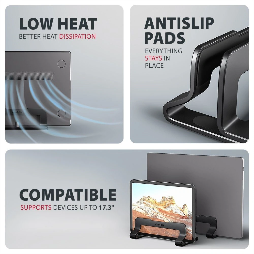 Axagon STND-VB függőleges állvány laptopokhoz és táblagépekhez