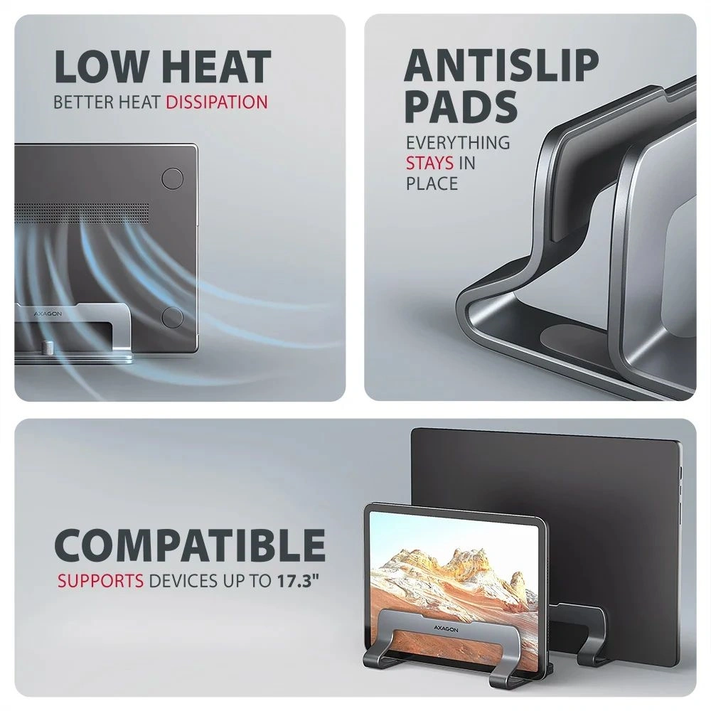 Axagon STND-VG függőleges állvány laptopokhoz és táblagépekhez