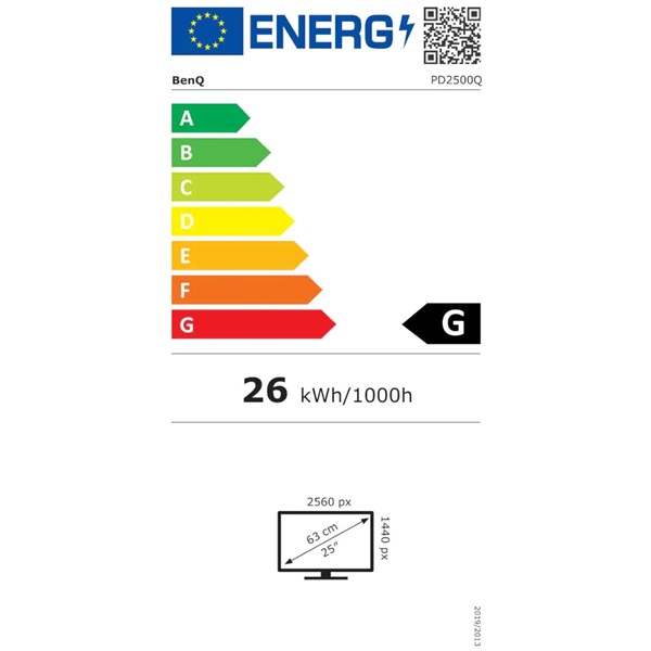BENQ 25" PD2500Q QHD IPS HDMI/DP/USB fekete LED monitor