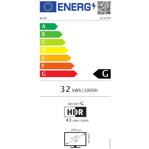 BENQ 28" EL2870UE szürke-fekete 4K UHD TN DP/HDMI fekete LED monitor