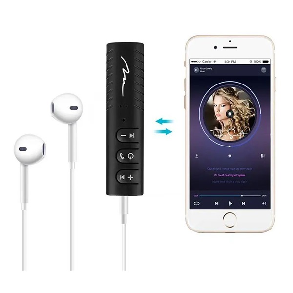 Media-Tech MT3588 hordozható fekete Bluetooth vevő