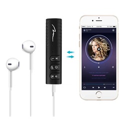 Media-Tech MT3588 hordozható fekete Bluetooth vevő