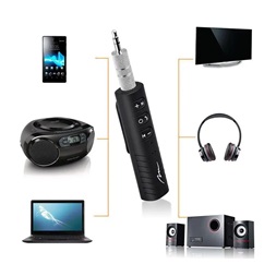 Media-Tech MT3588 hordozható fekete Bluetooth vevő