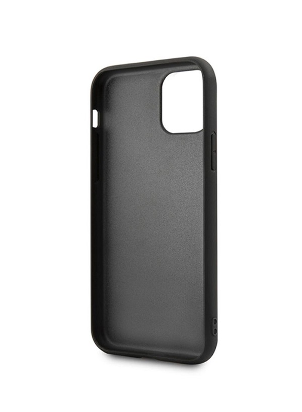 BMW iPhone 11 Pro Max vízszintesen csíkozott fekete kemény bőrtok